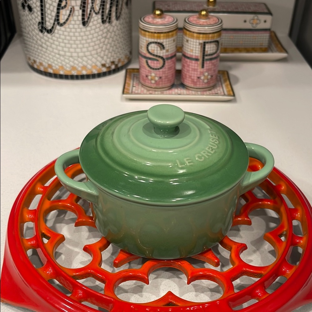 Le Creuset Green Stoneware Mini Cocotte
